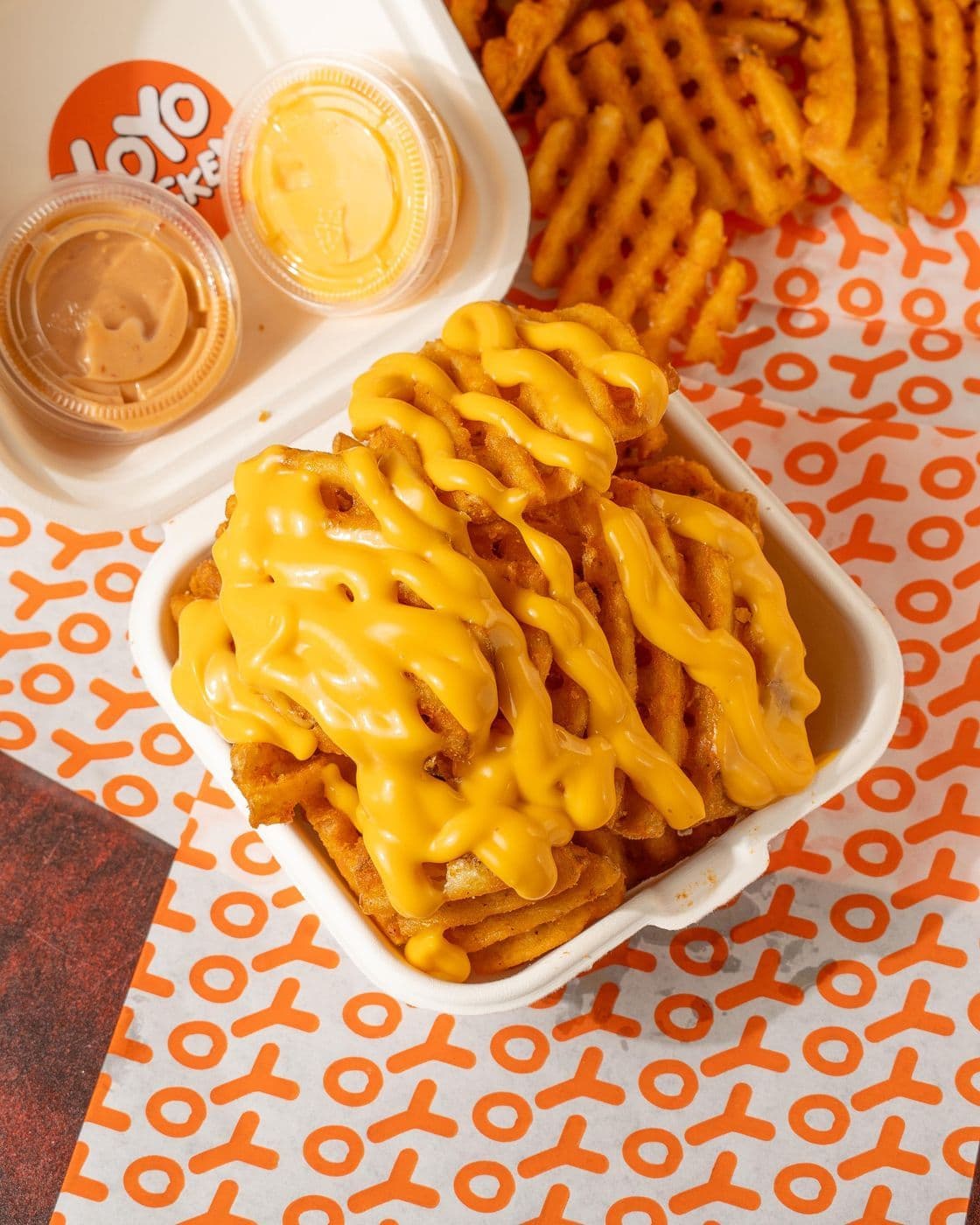 Waffle Fries Medium with cheese