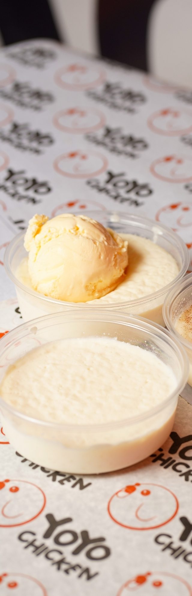 Rice Pudding with Vanilla Ice Cream.