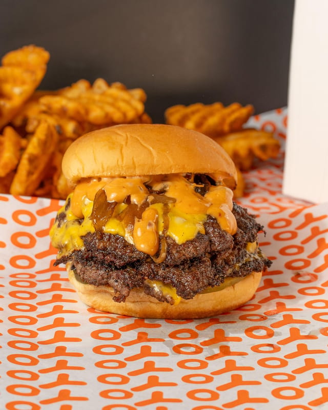 YoYo Triple Smash Burger.