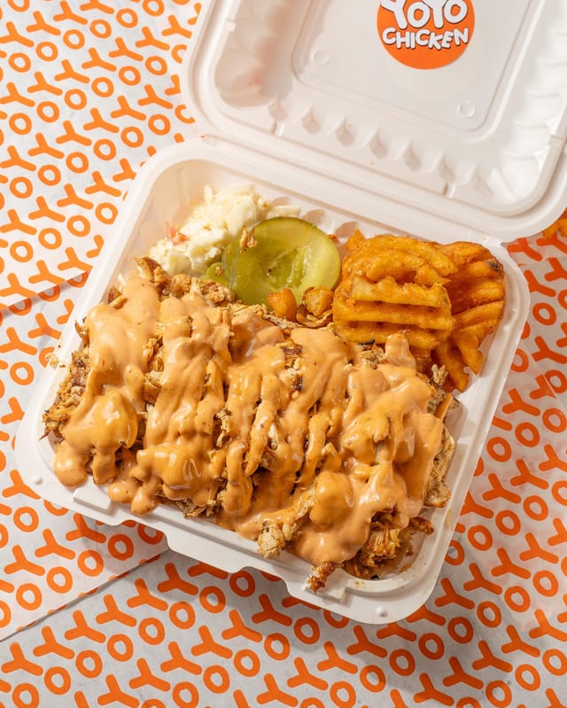 YoYo Grilled Chicken Over Rice.