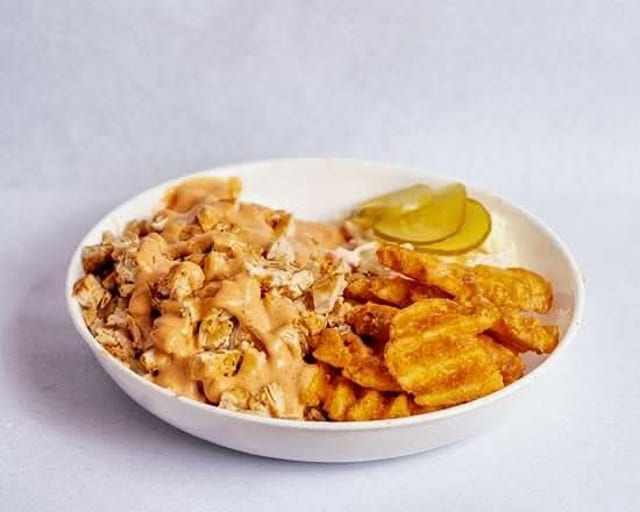 YoYo Grilled Chicken Over Rice.