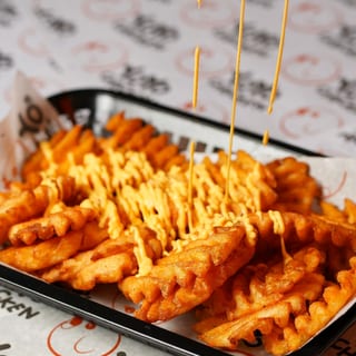 Waffle Fries with cheese
