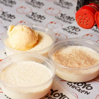 Rice Pudding with Vanilla Ice Cream