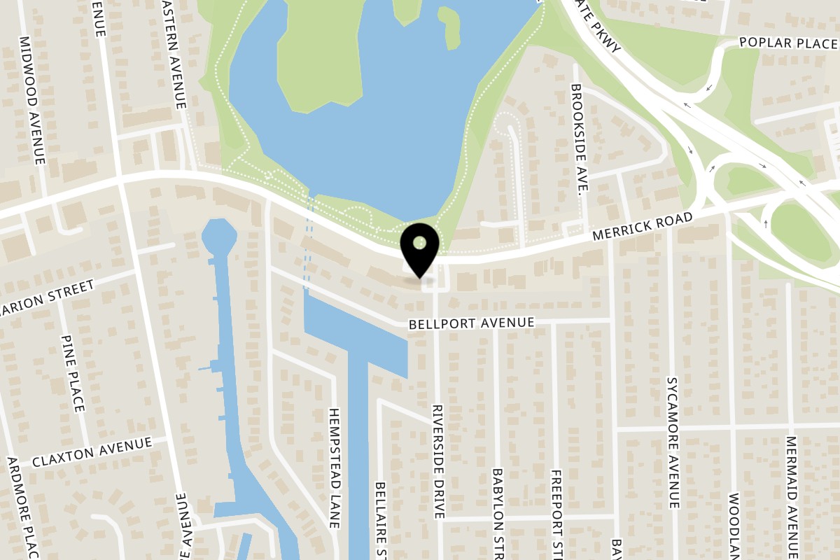 Map showing the location of Yoyo Chicken Bellmore on 2942 Merrick Rd in Bellmore