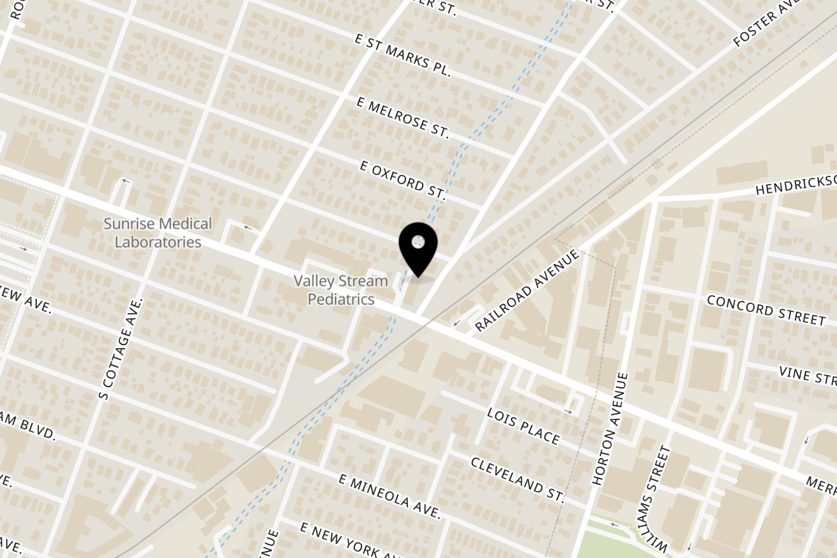 Map showing the location of Yoyo Chicken Valley Stream on 201 E Merrick Rd in Valley Stream