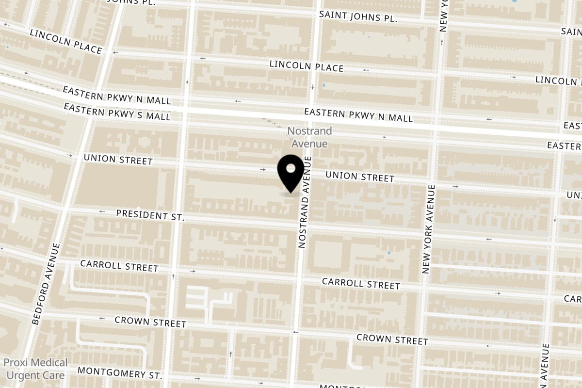 Map showing the location of Yoyo Chicken Brooklyn Nostrand on 860 Nostrand Ave in Brooklyn