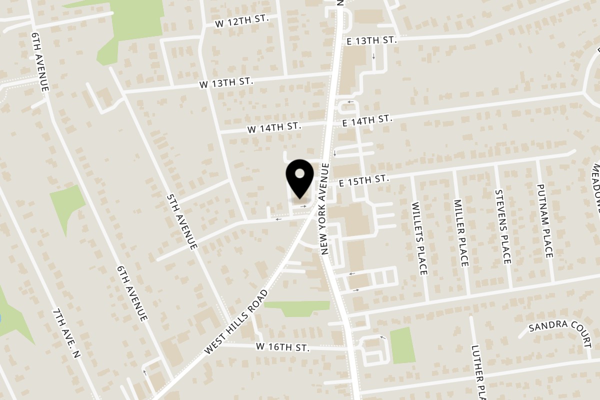 Map showing the location of Yoyo Chicken Huntington Station on 1805 New York Ave in Huntington Station